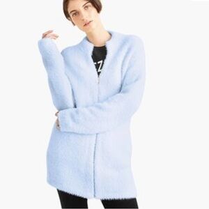 JCREW POINT SUR light blue fuzzy sweater coat.